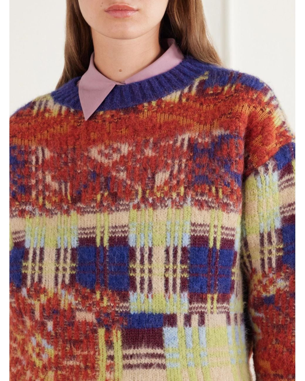 Dries Van Noten Blue Merino And Wool-Blend Sweater
