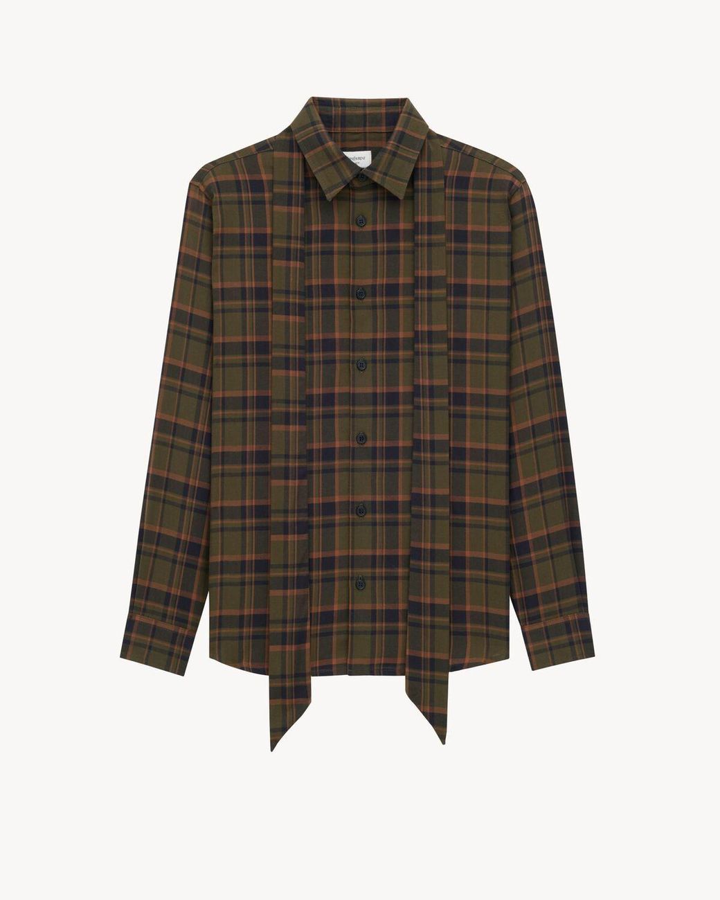 Saint Laurent Green Cassandre Lavallière Shirt