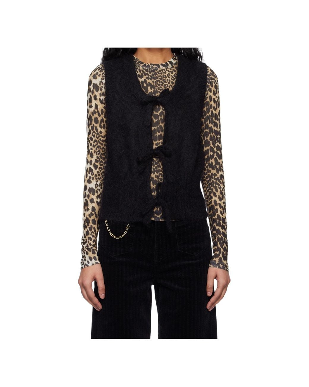 Ganni Black Tie String Vest