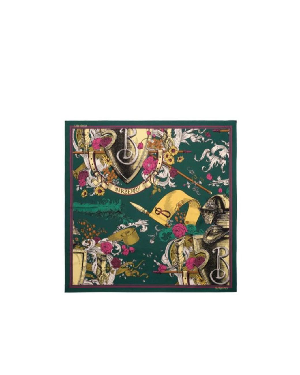 Burberry Green Etched Knight Scarf