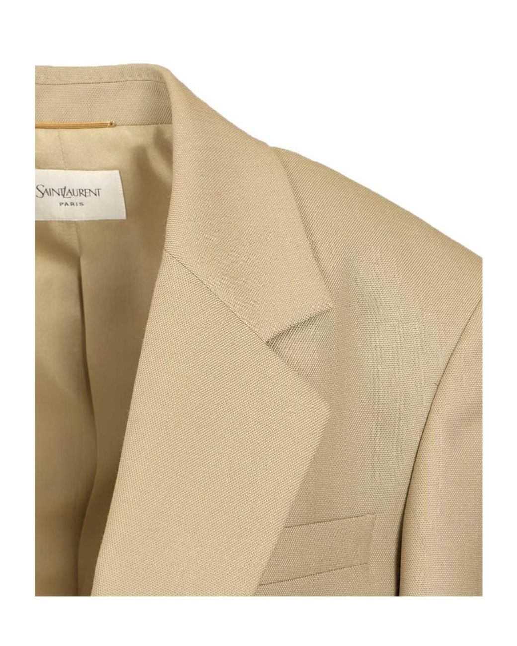 Saint Laurent Natural Single-Breasted Long-Sleeved Jacket