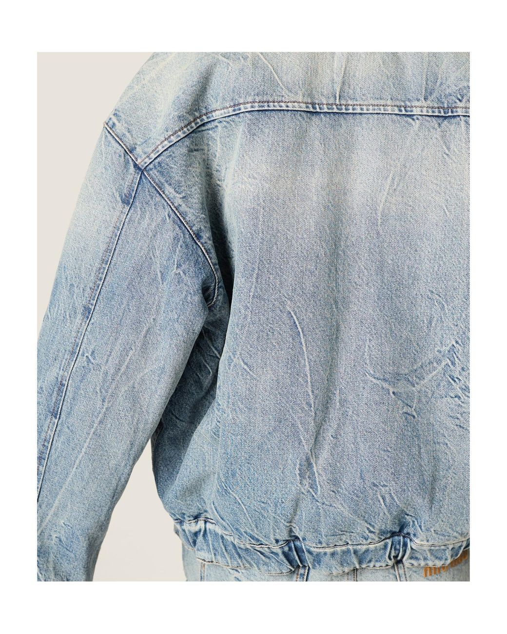 Miu Miu Blue Denim And Shearling Trucker Jacket