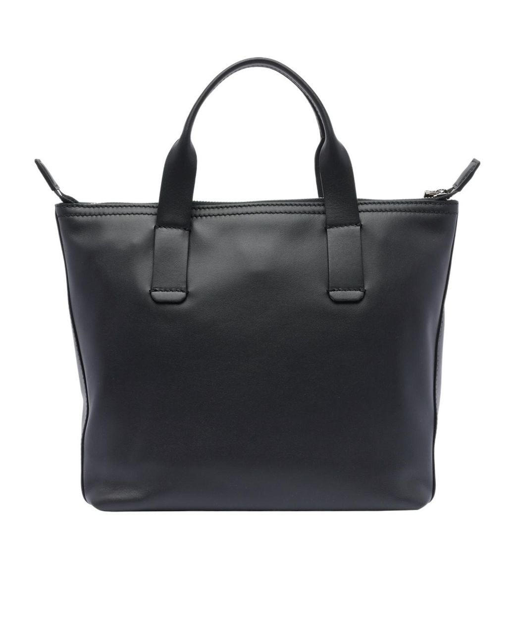 Dolce & Gabbana Black Logo Printed Zipped Small Tote Bag