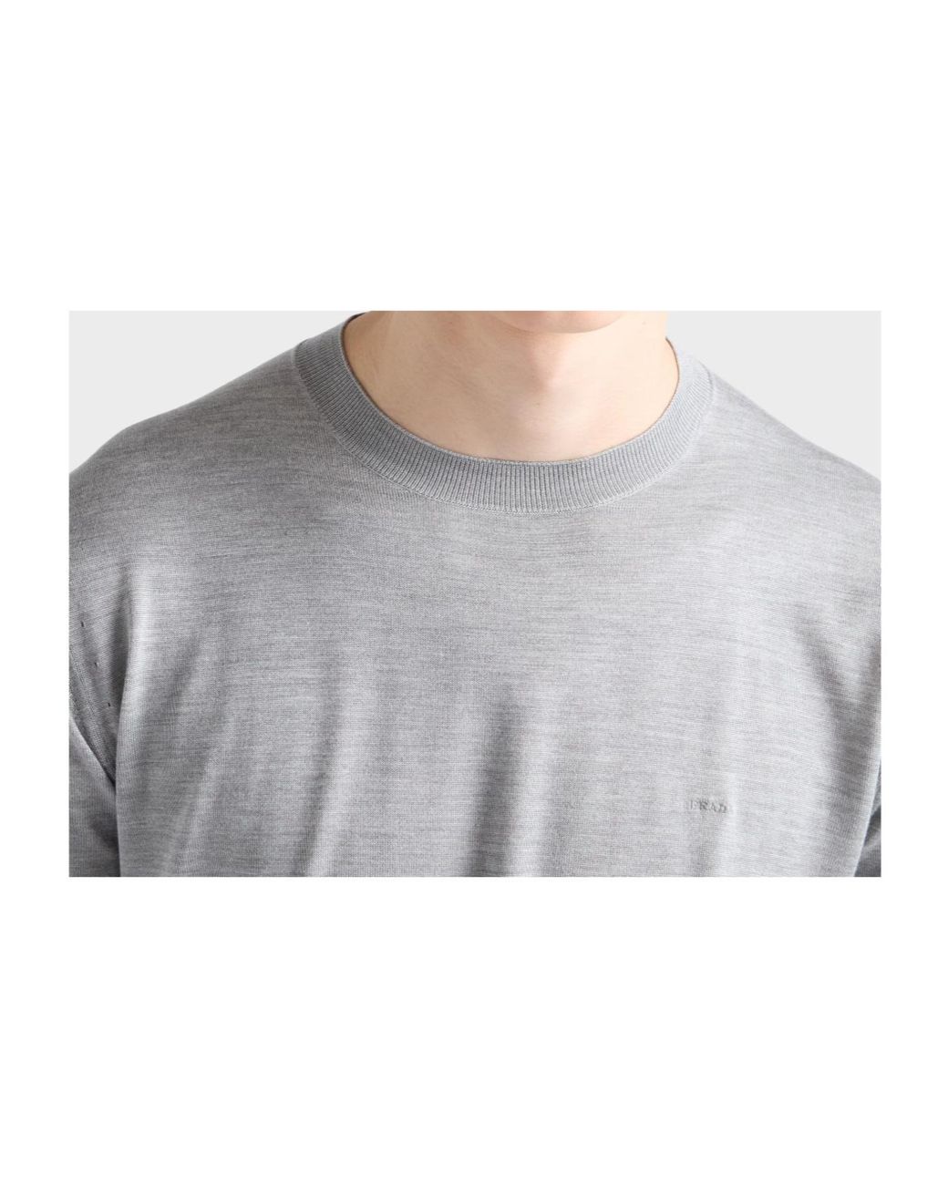 Prada Gray Short-Sleeved Silk Sweater for men