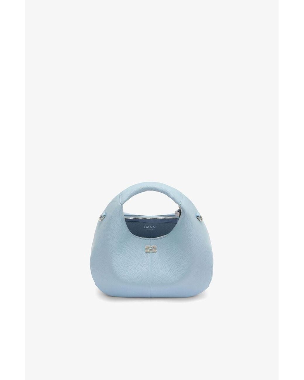 Ganni Blue Braided Charm Shoulder Bag