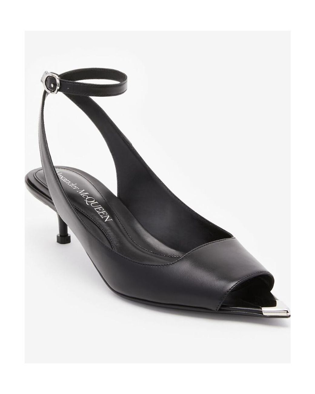 McQueen Black Punk Pointed-Toe Sandals