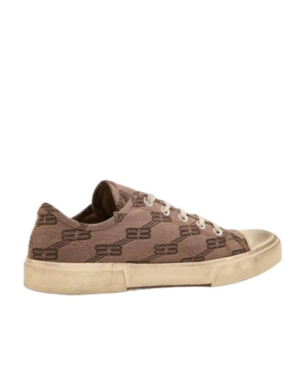 Balenciaga Brown All-Over Monogram Print Laced Sneakers for men