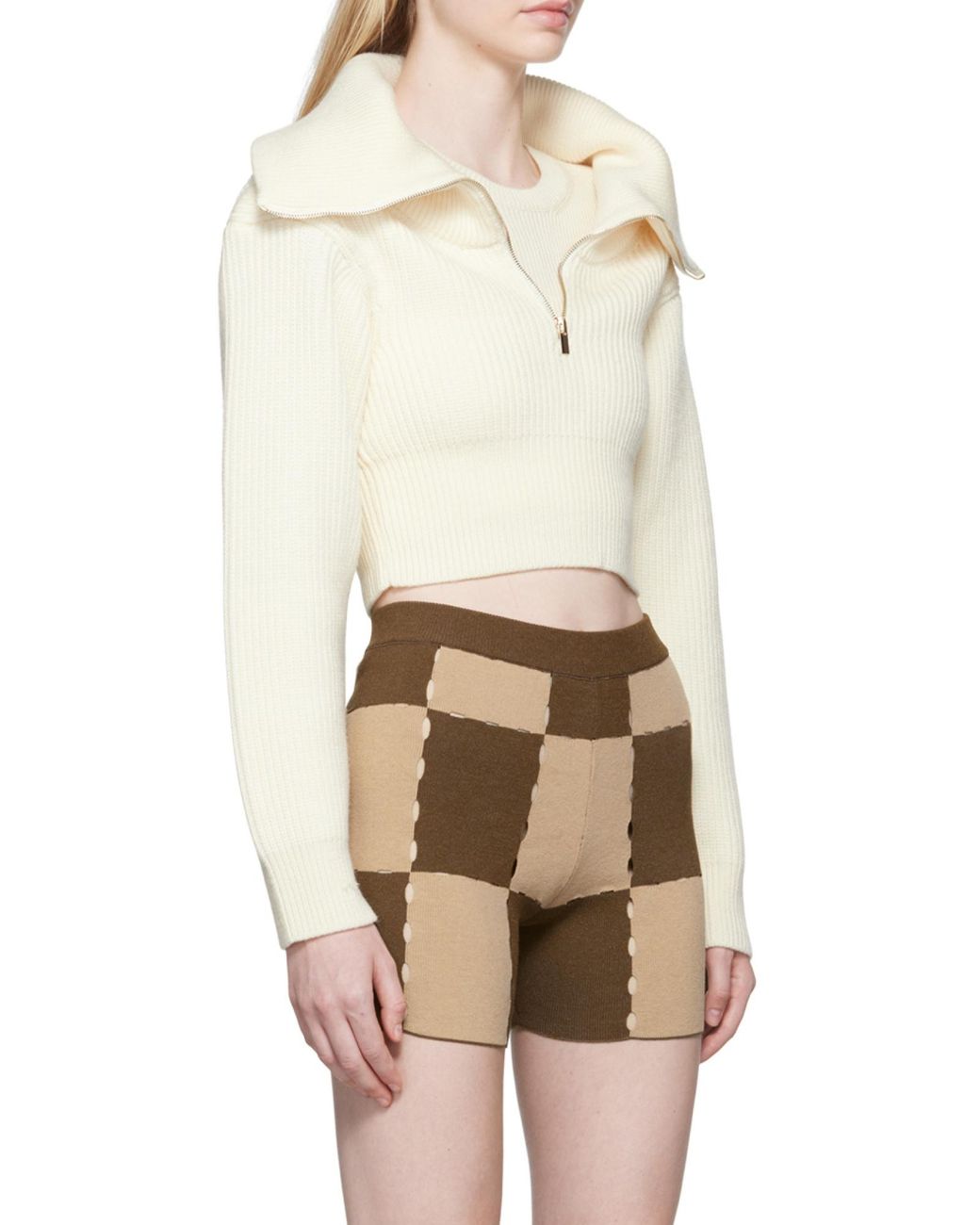Jacquemus White Risoul Double Collar Sweater