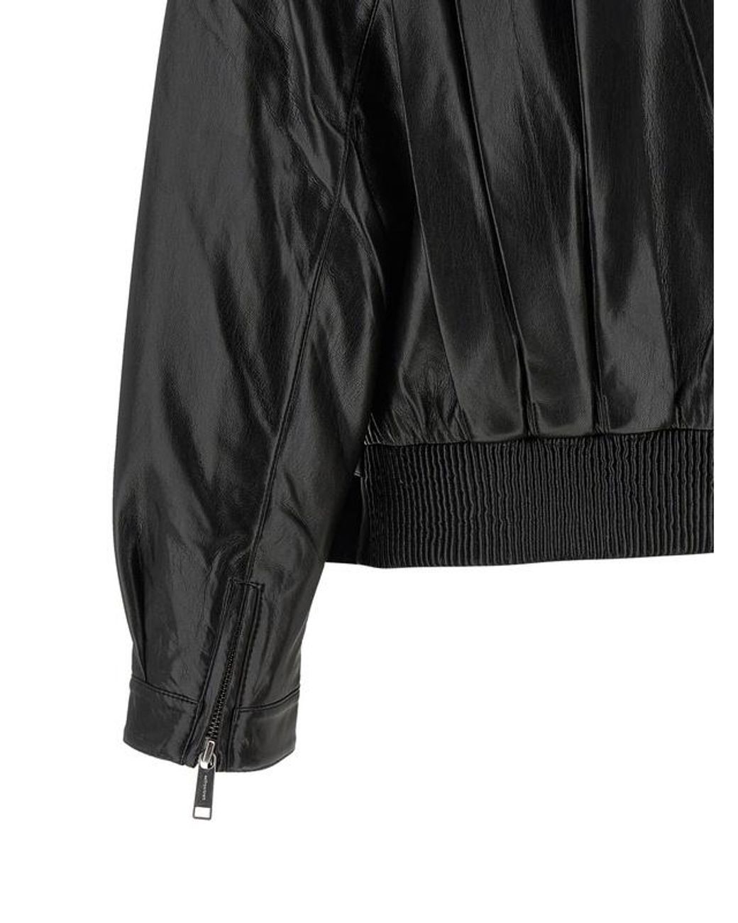 Self-Portrait Black Pleated Belted Biker Jacket