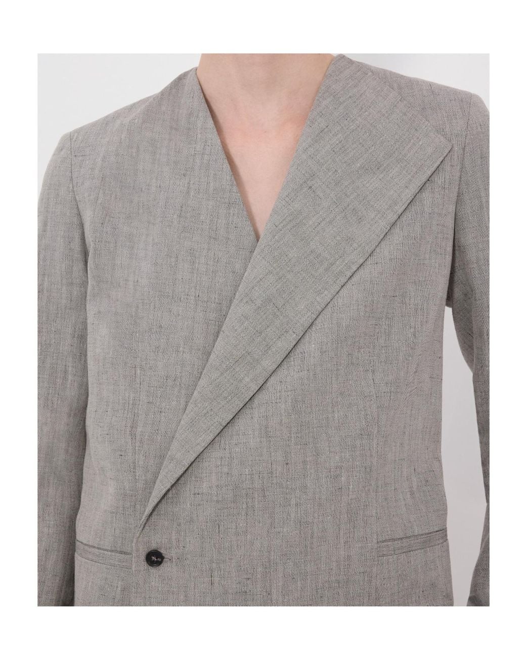 Loulou de Saison Gray Suna Asymmetric Tailored Jacket