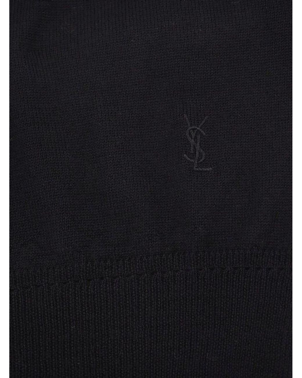 Saint Laurent Black Cassandre Turtleneck Long-Sleeved Jumper