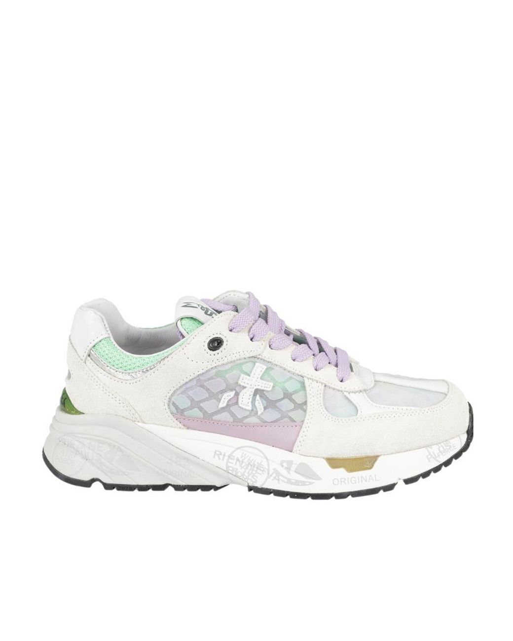 Premiata White Logo Sports Shoes