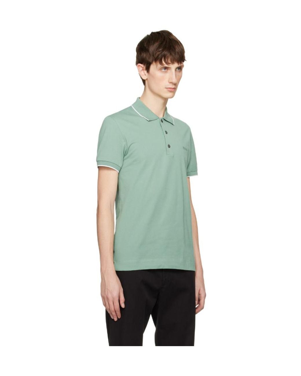 Zegna Green Z Logo Embroidered Polo Shirt for men