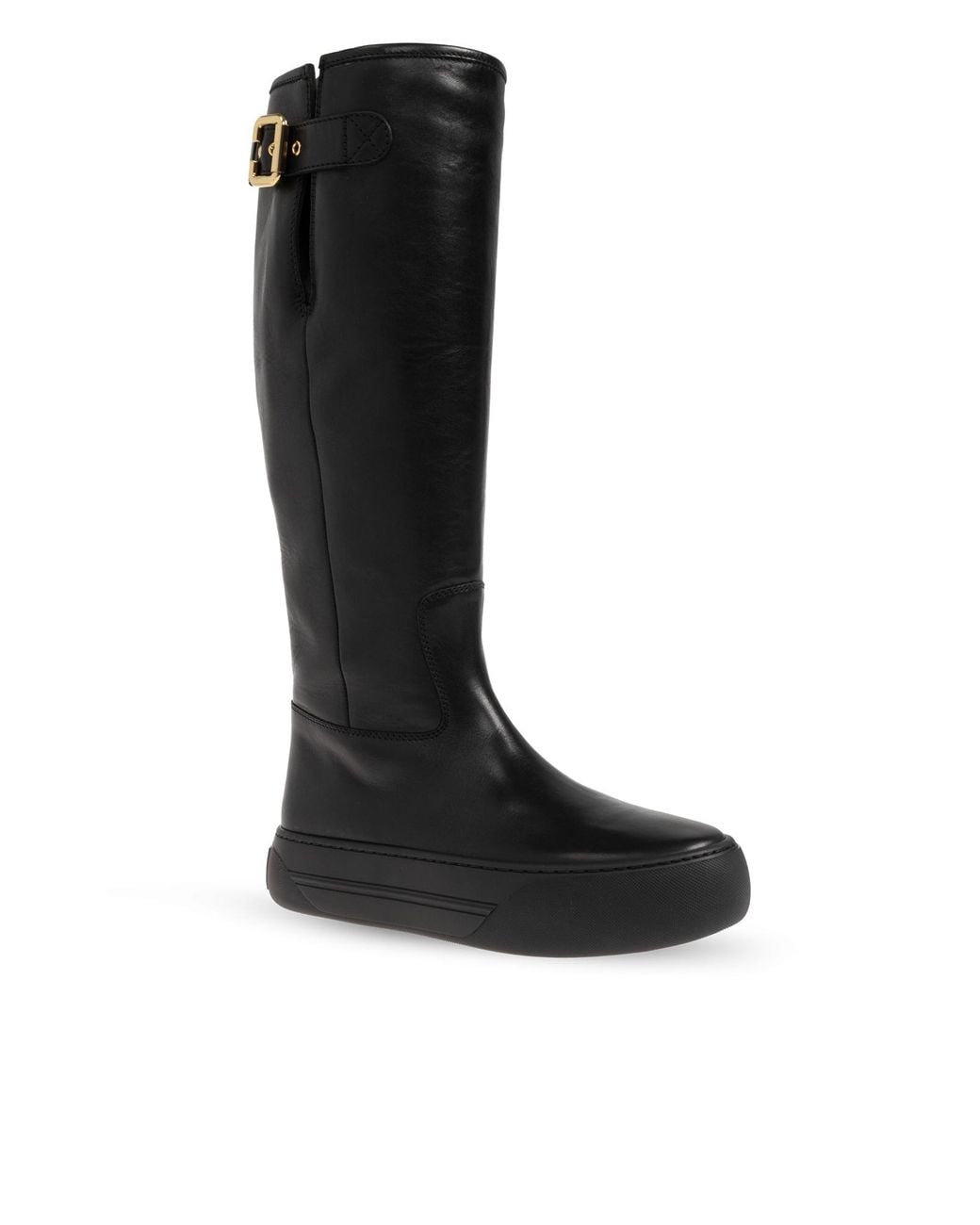 Chloé Black Delia Buckle-Strap Boots