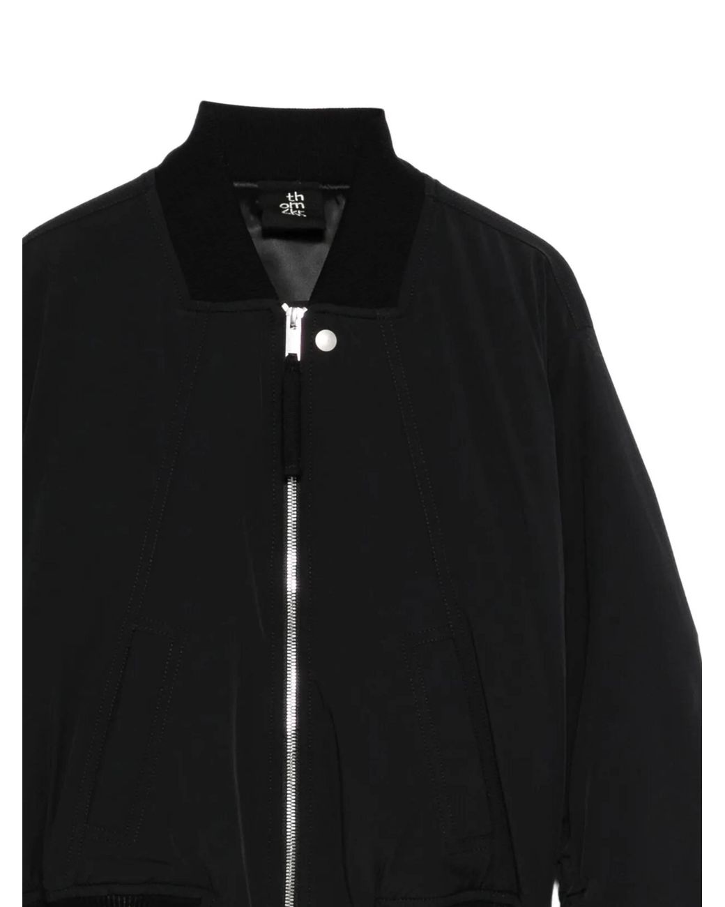 Thom Krom Black Zip-Up Ruched Bomber Jacket