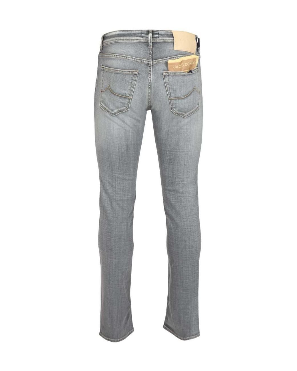 Jacob Cohen Gray Logo Patch Slim Fit Jeans for men