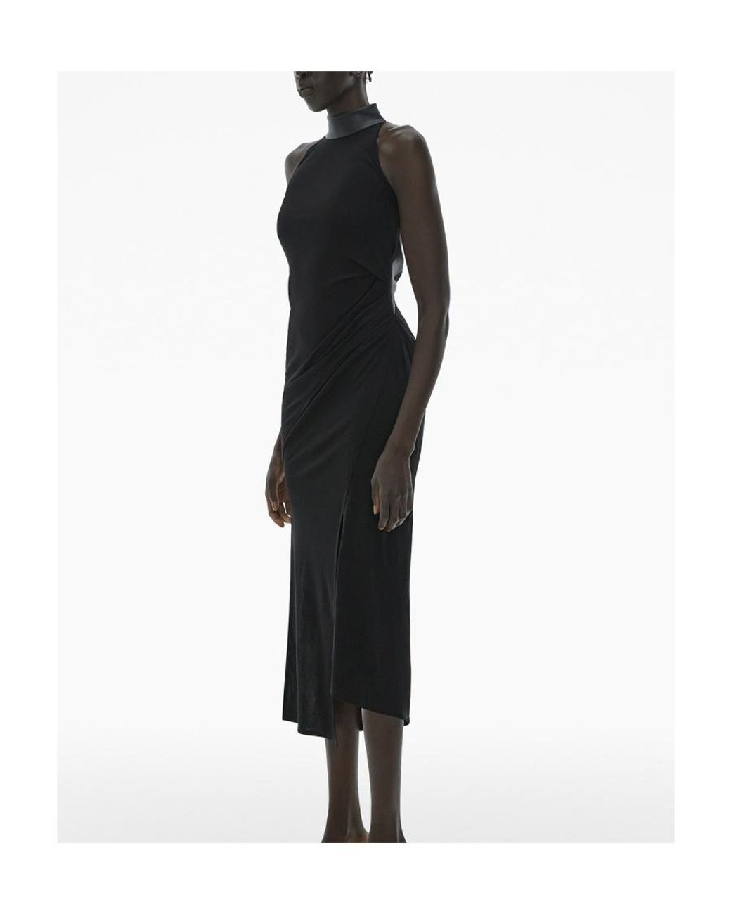 Helmut Lang Black Halter Neck Midi Dress