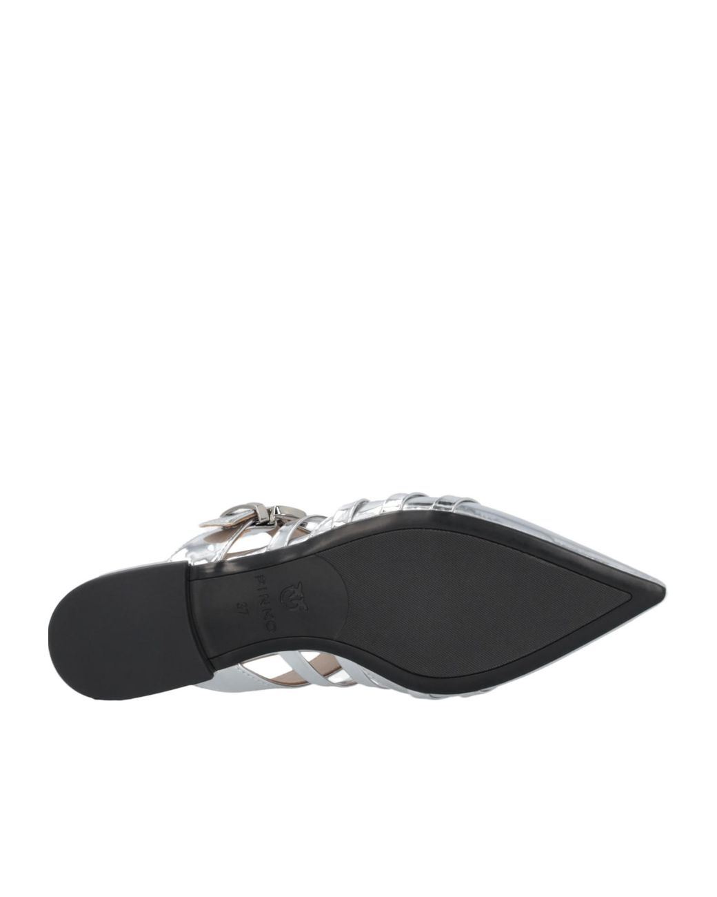 Pinko White Leather Mules