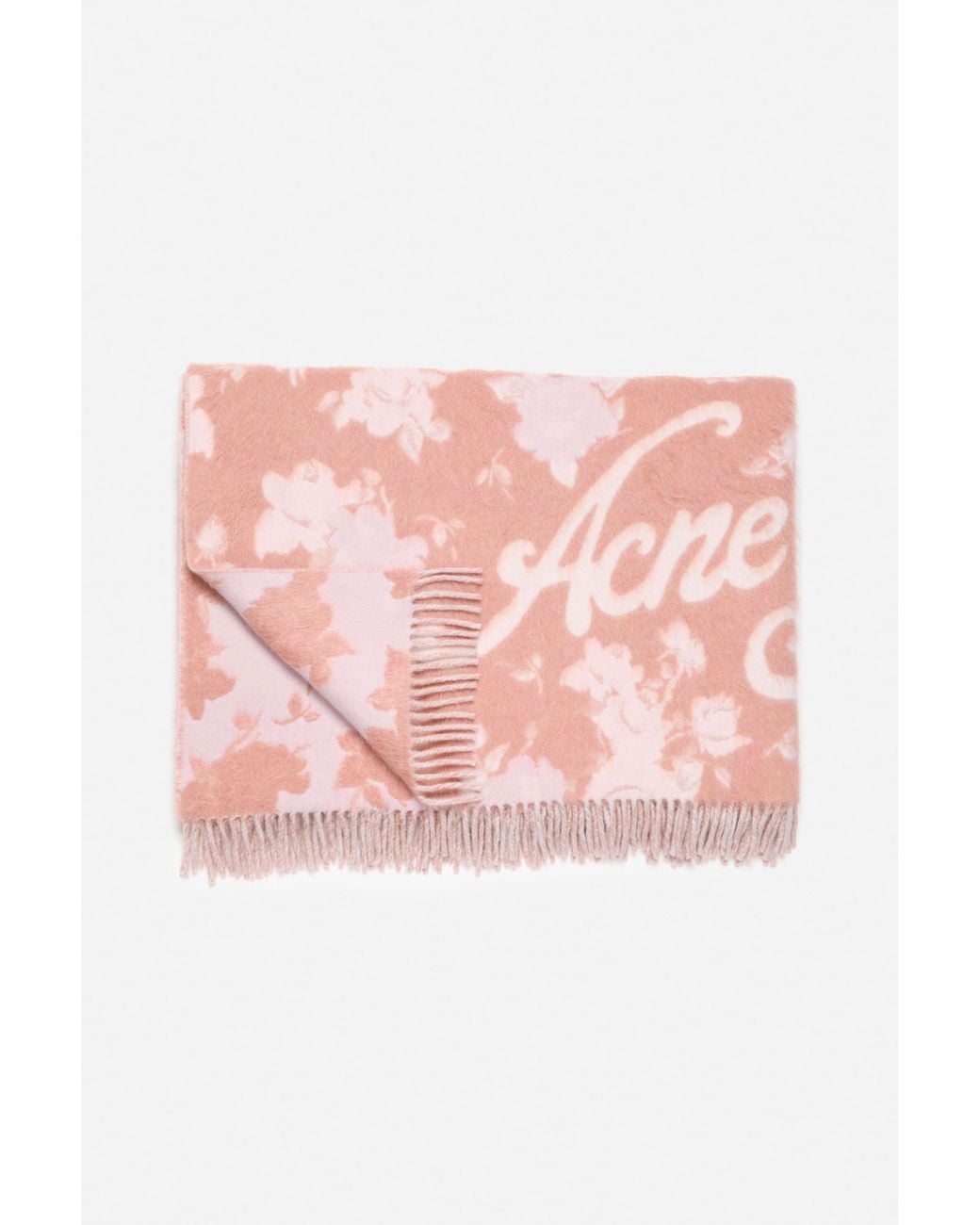 Acne Pink Logo-Detail Scarf