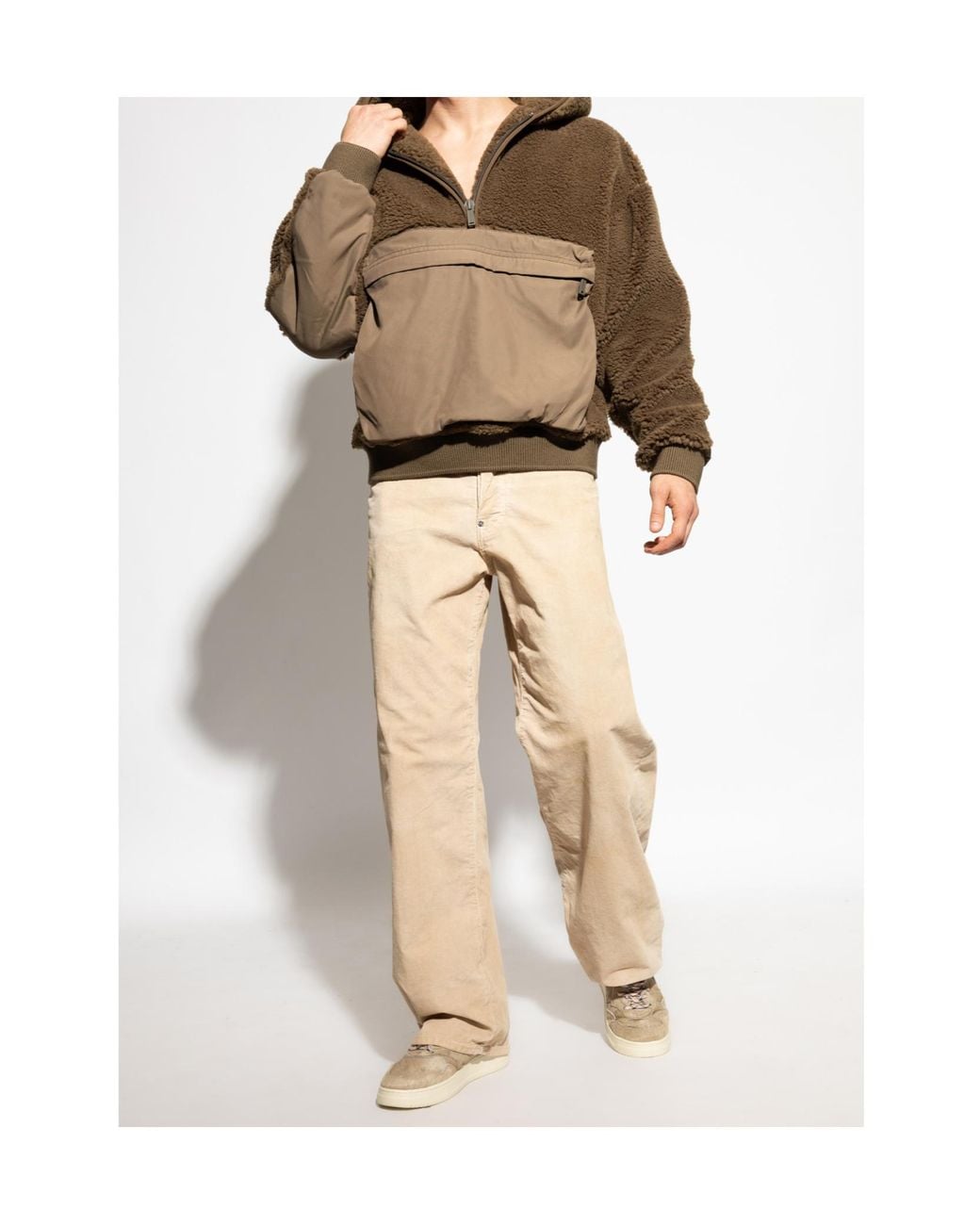 DSquared² Natural Half-Zip Fleece Hoodie for men