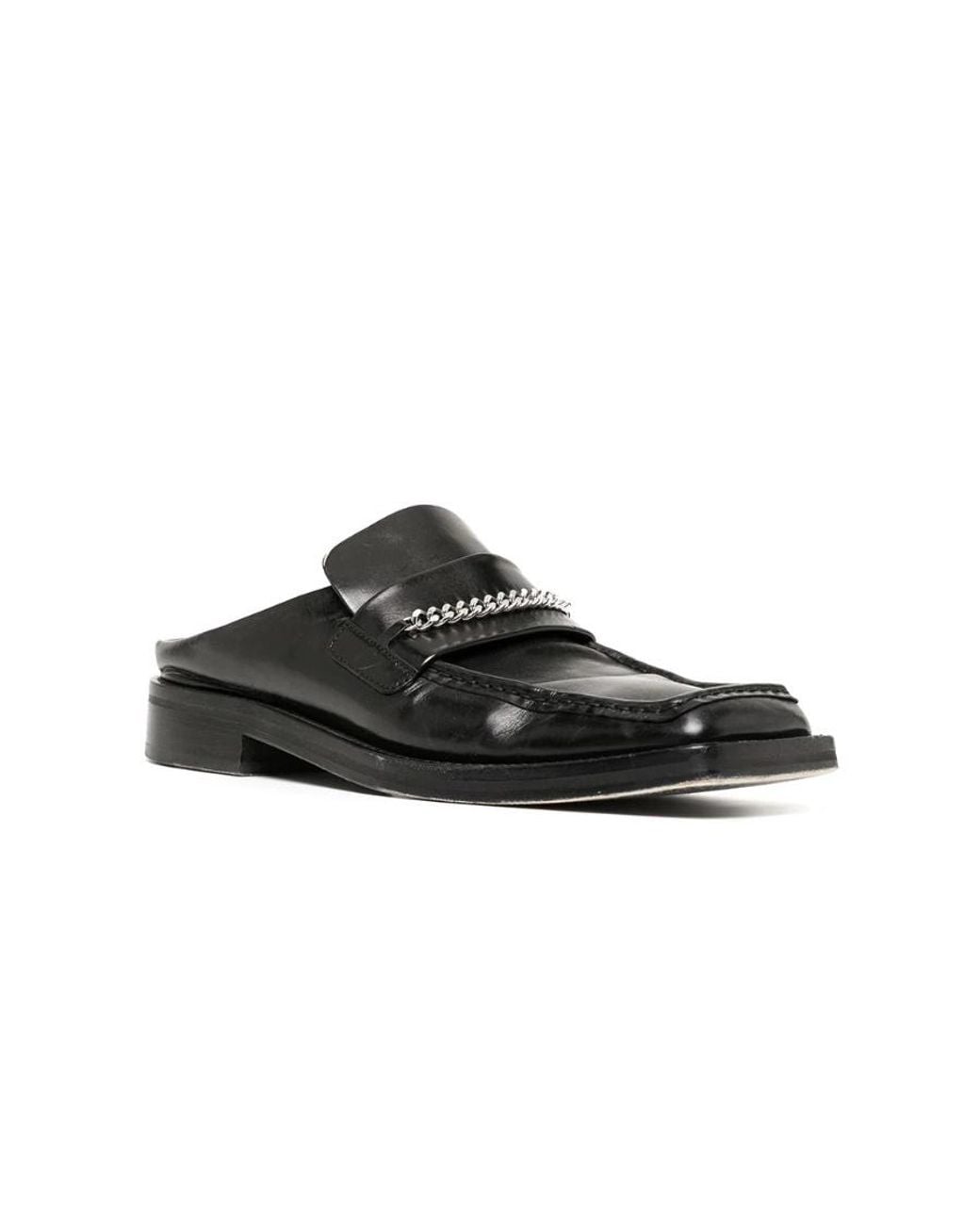 Martine Rose Black Logo Slack-Heeled Muller Shoes