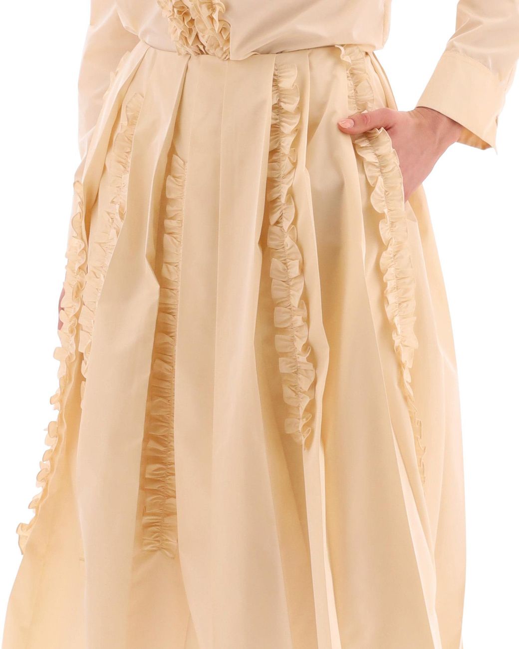 Jil Sander Natural Pleated Skirt