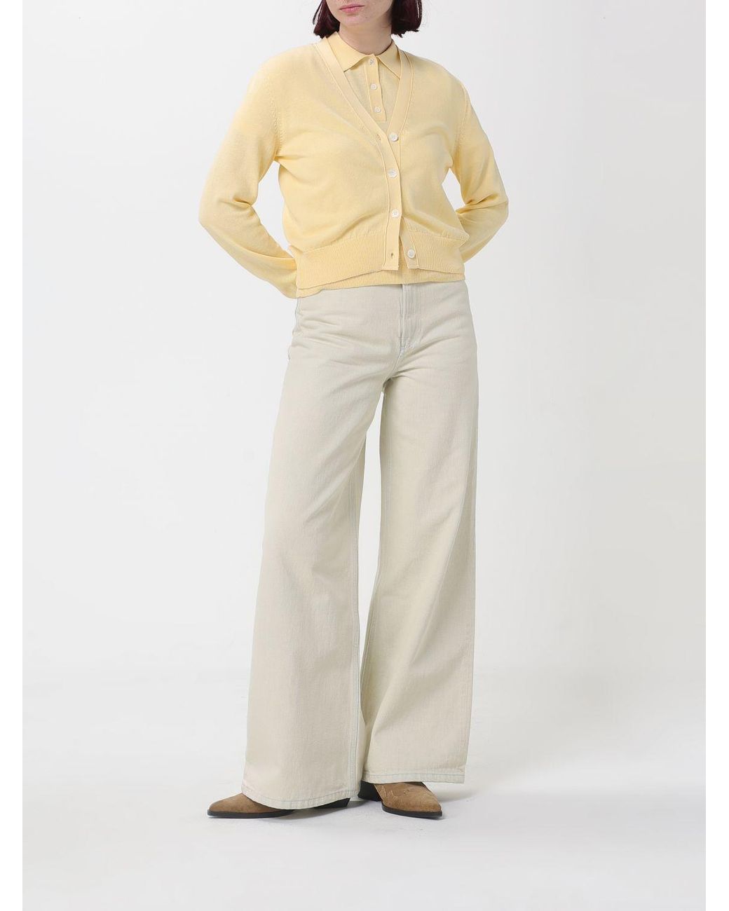 A.P.C. Natural Logo Intarsia Cardigan