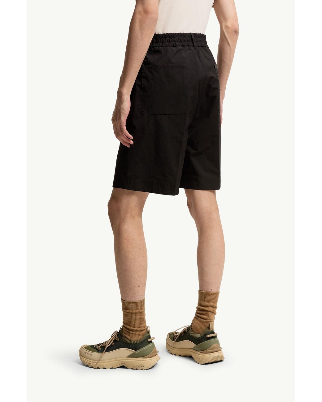 Moncler Black Relaxed Fit Shorts for men