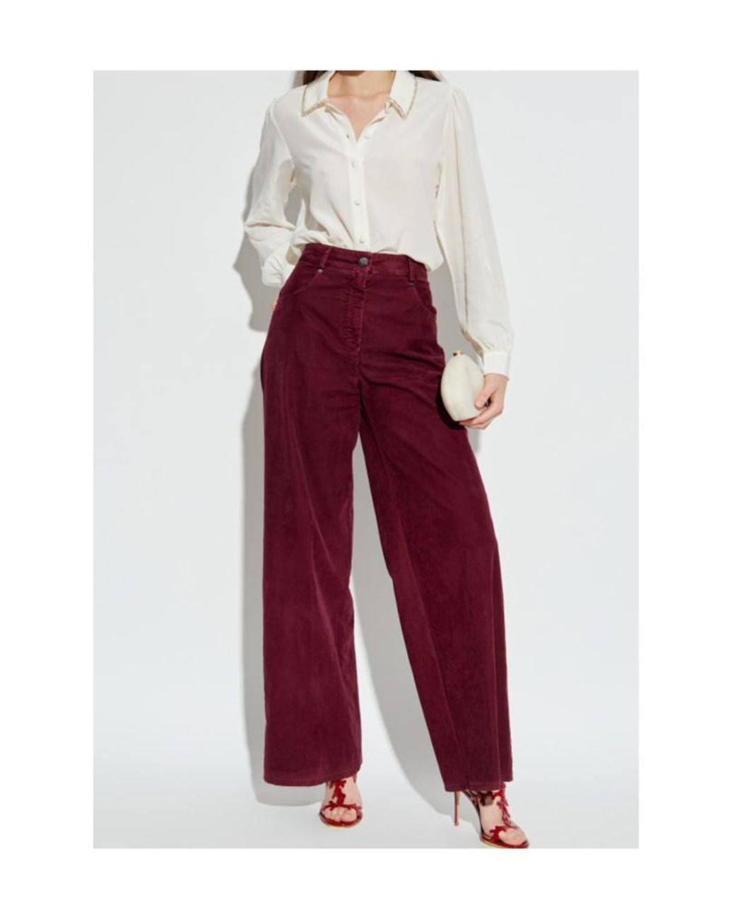 FRAME White Bead-Embellished Silk Shirt