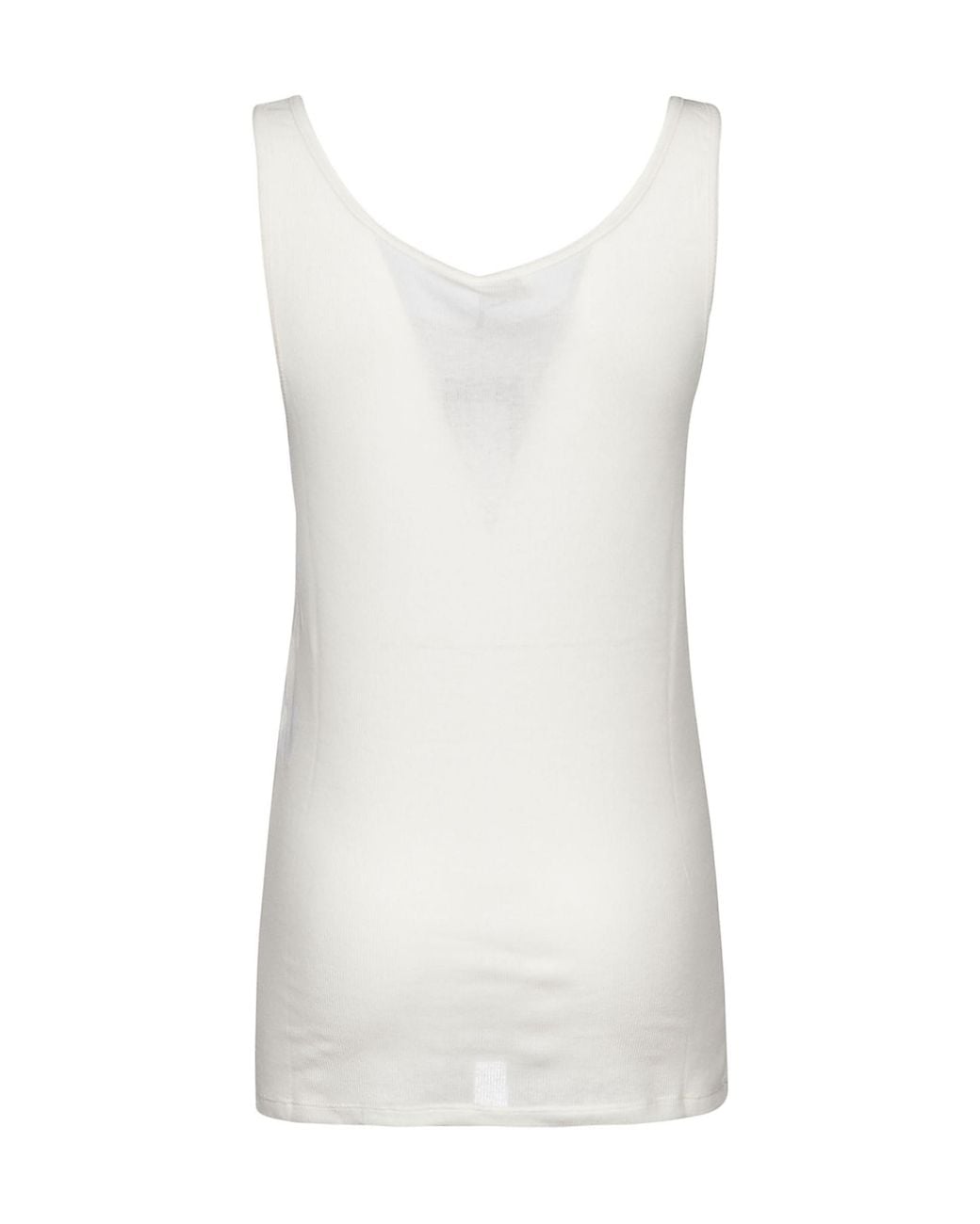 Saint Laurent White Sleeveless Ribbed Tank Top