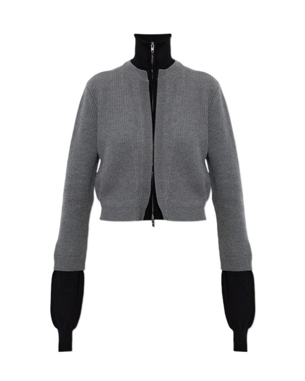 Balenciaga Gray Zip-Up Cardigan