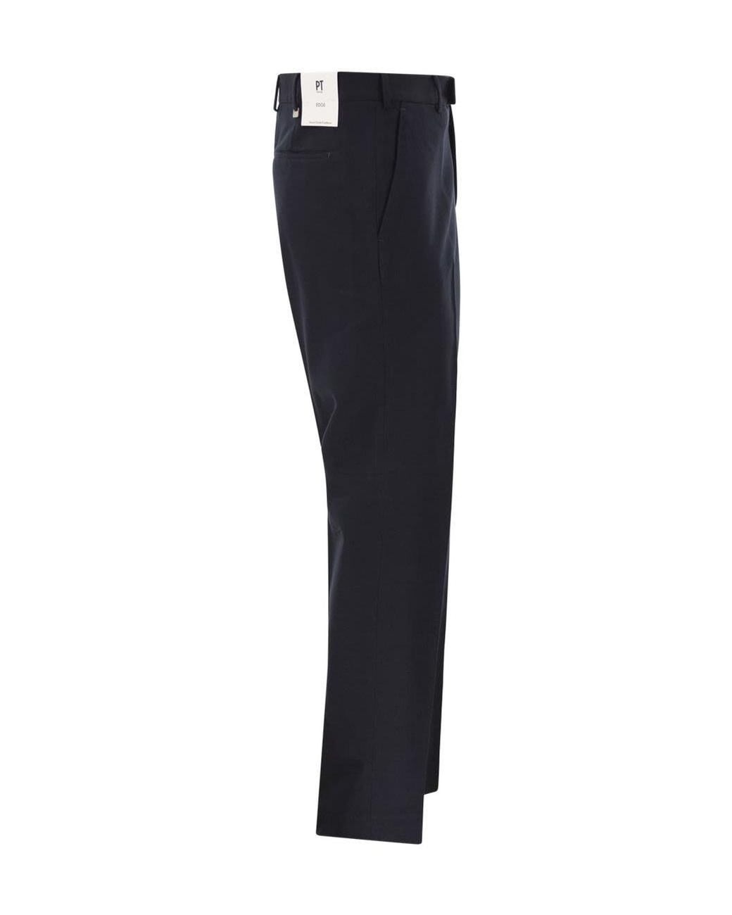 Pt Pantaloni Blue Casual Trousers With Belt Loops for men