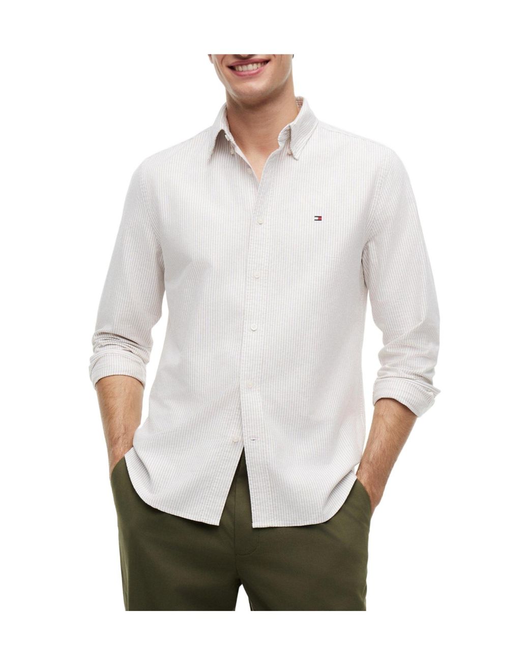 Tommy Hilfiger White Striped Shirt for men