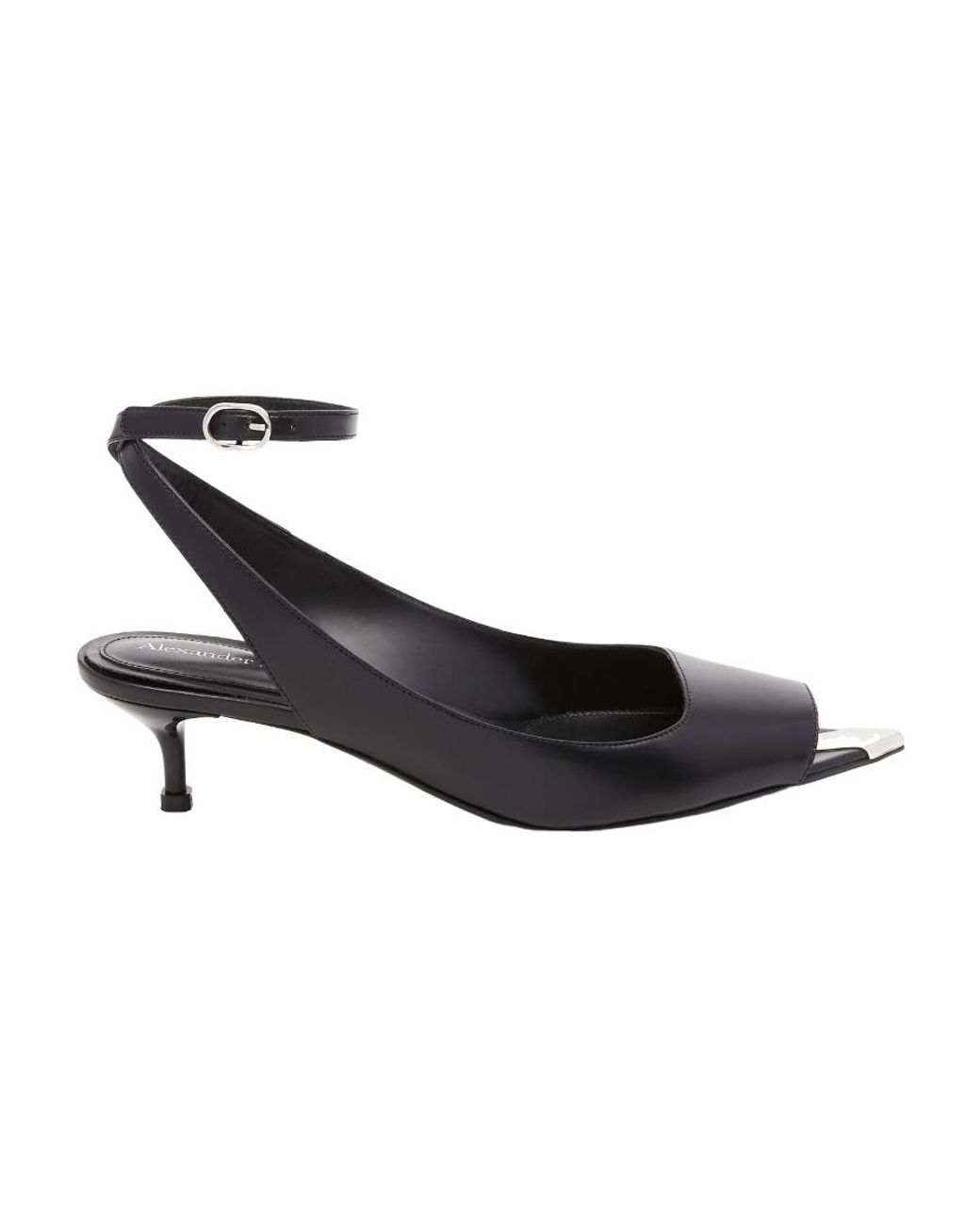 McQueen Black Punk Pointed-Toe Sandals