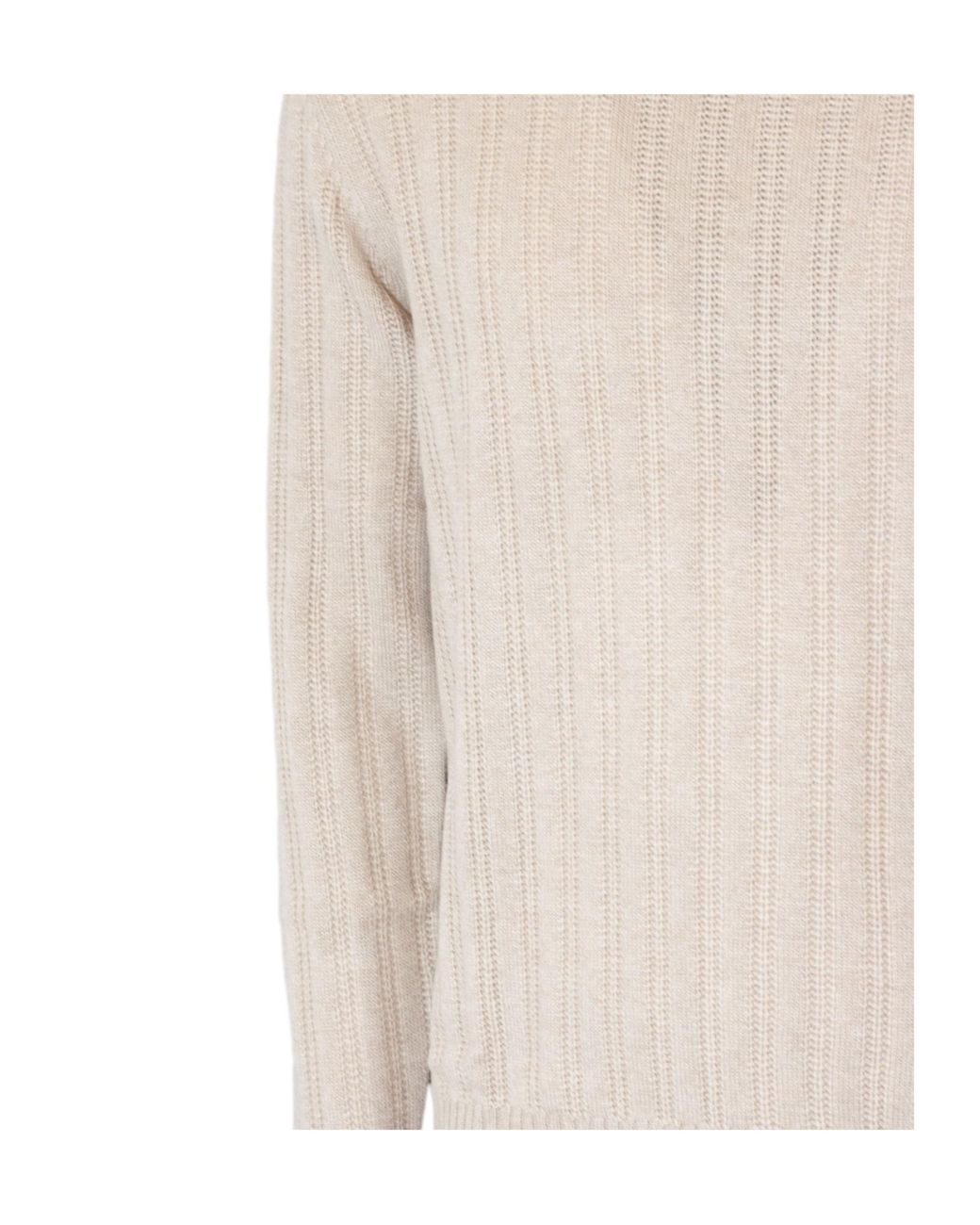 Cruciani Natural Ribbed Crew Neck Knitted Sweater for men