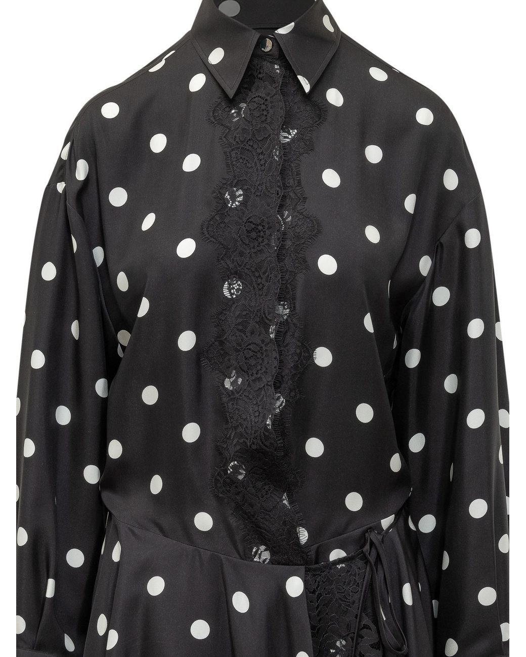 Sportmax Black Bosso Polka Dot Printed Lace Dress
