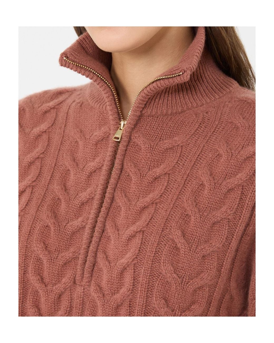 Max Mara Brown Cable-Knit Cashmere Yarn Sweater