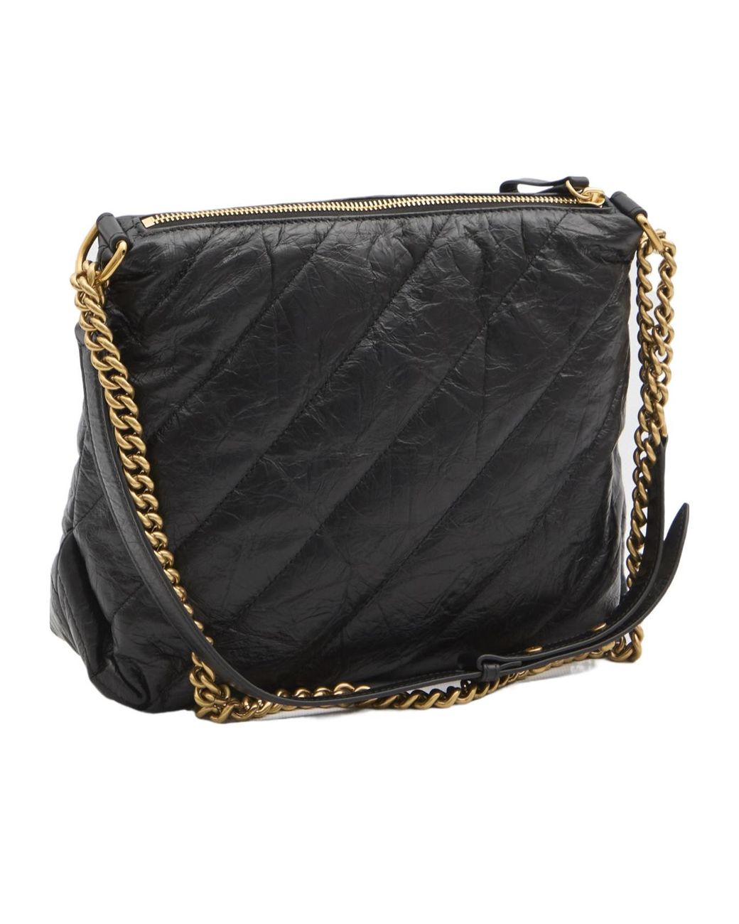Balenciaga Black Crush Zipped Hobo Bag