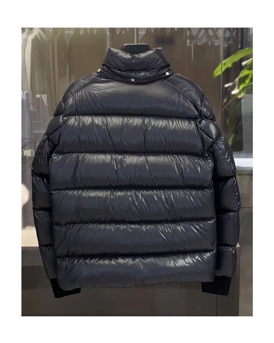 Moncler Blue Logo Cropped Down Jacket for men