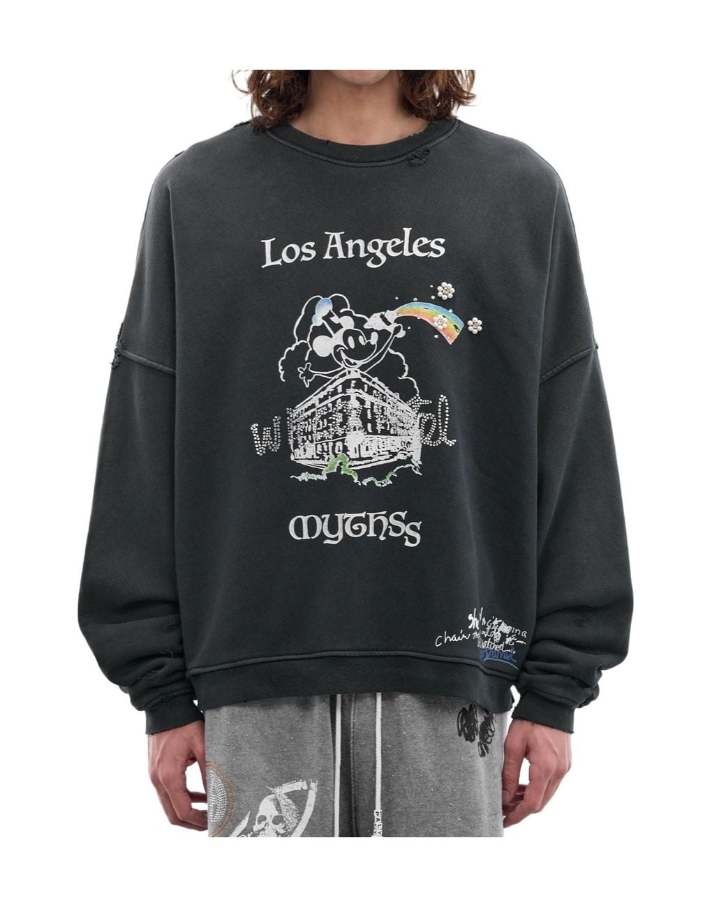 Paly Hollywood Black Crew Neck Sweatshirt for men