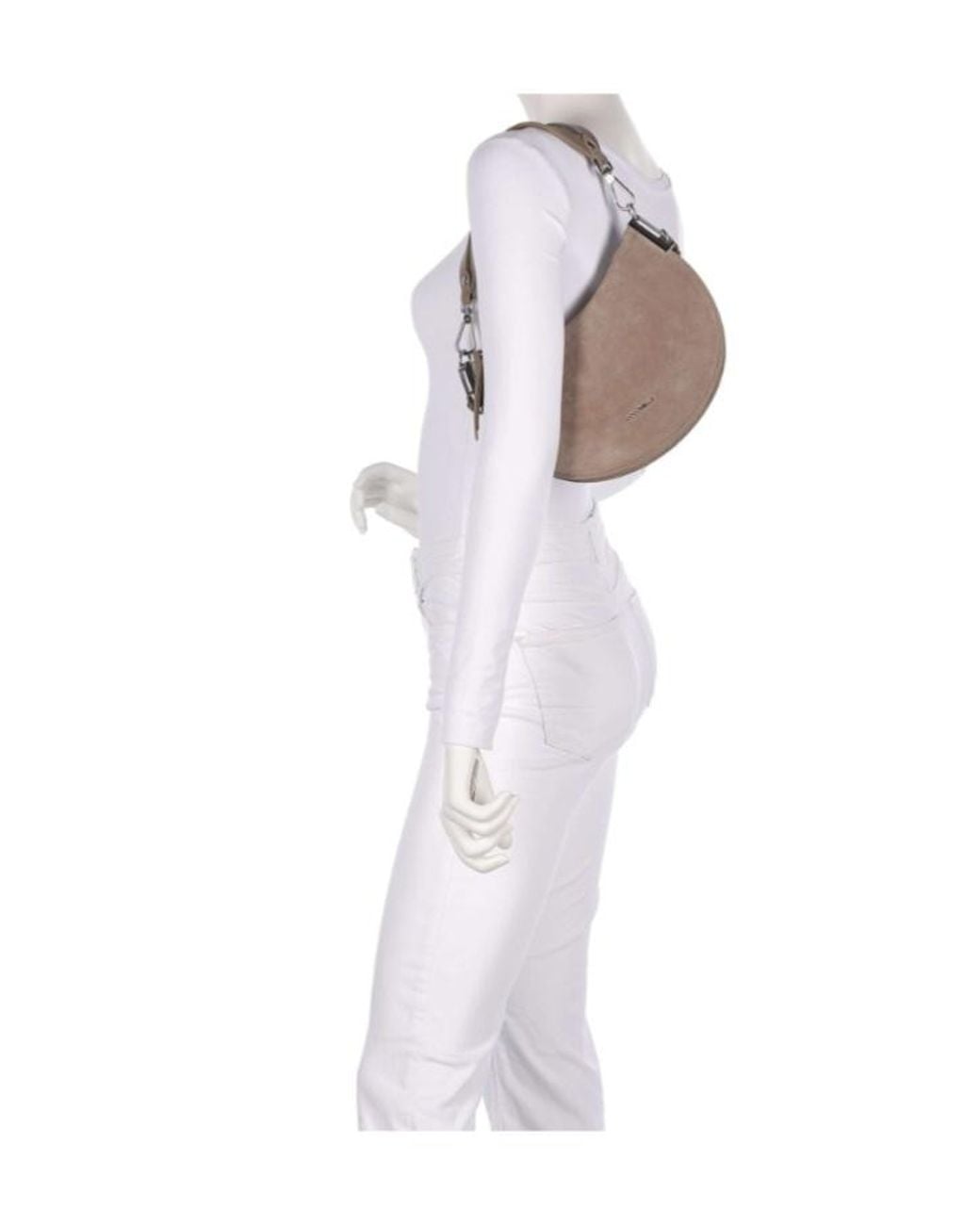 Coccinelle White Curved Zip Shoulder Bag