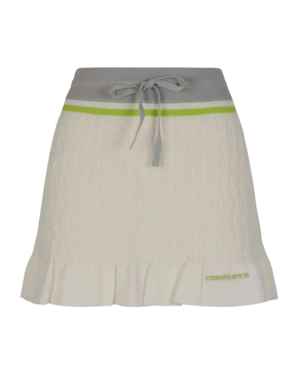 Casablanca White Drawstring Ruffled Mini Skirt