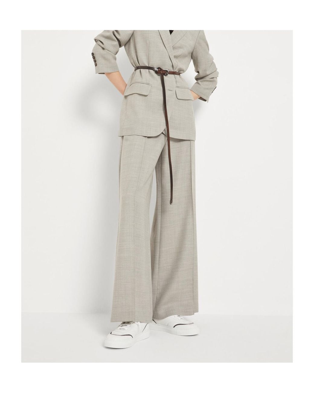 Brunello Cucinelli White Monili-Chain Sneakers