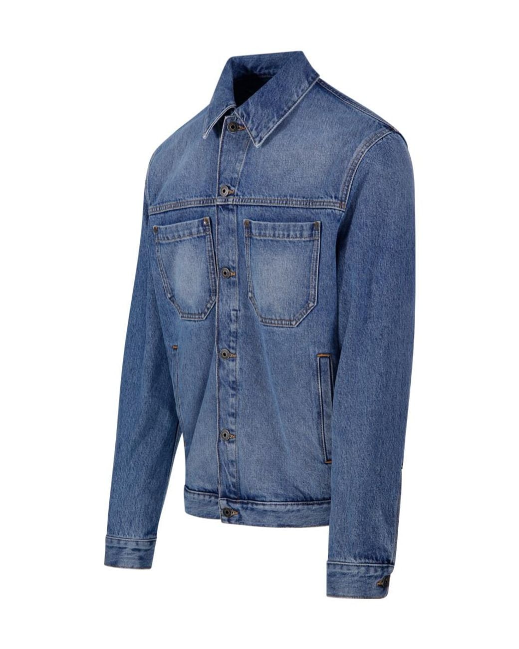 Off-White c/o Virgil Abloh Blue Half Arrow Skate Denim Jacket for men