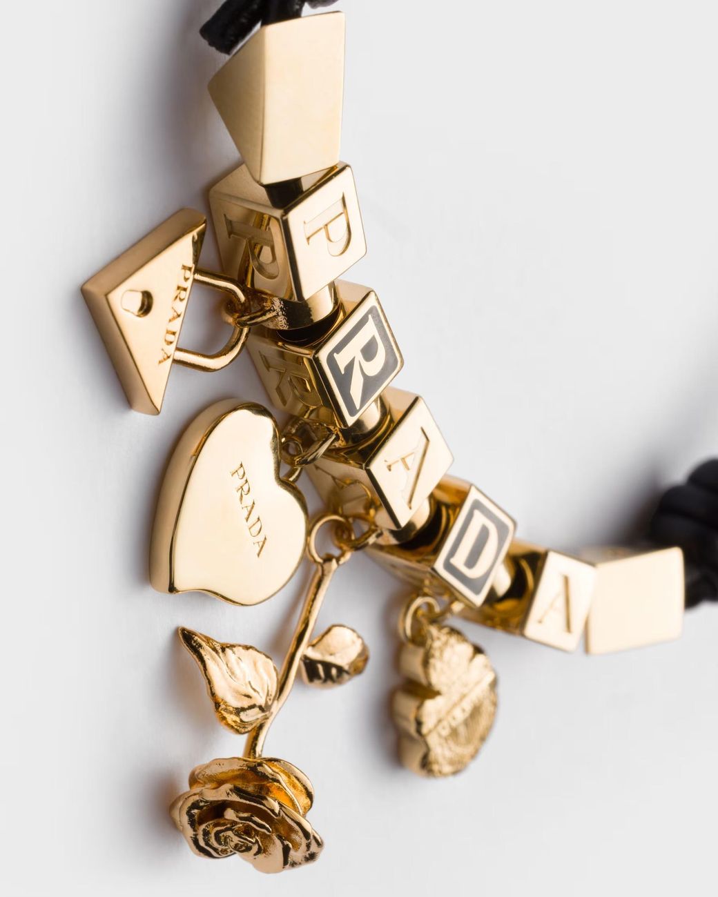 Prada Multicolor Nappa Leather And Metal Bracelet