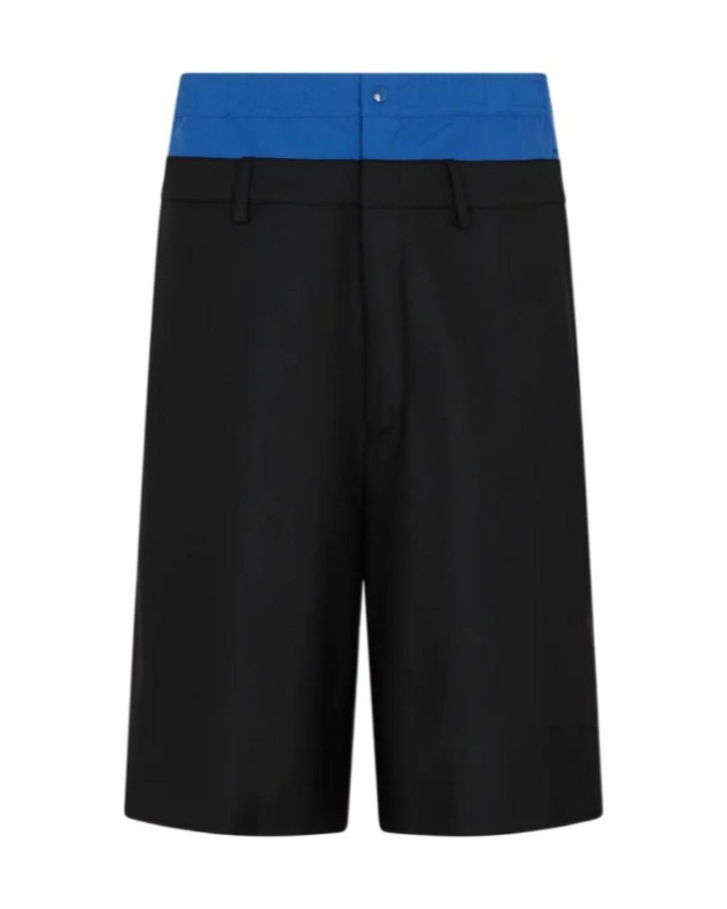 Ambush Blue Contrasted Waist Knee-Length Shorts for men
