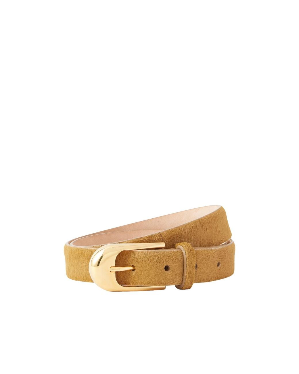 Khaite Natural Dome Calf Hair Belt