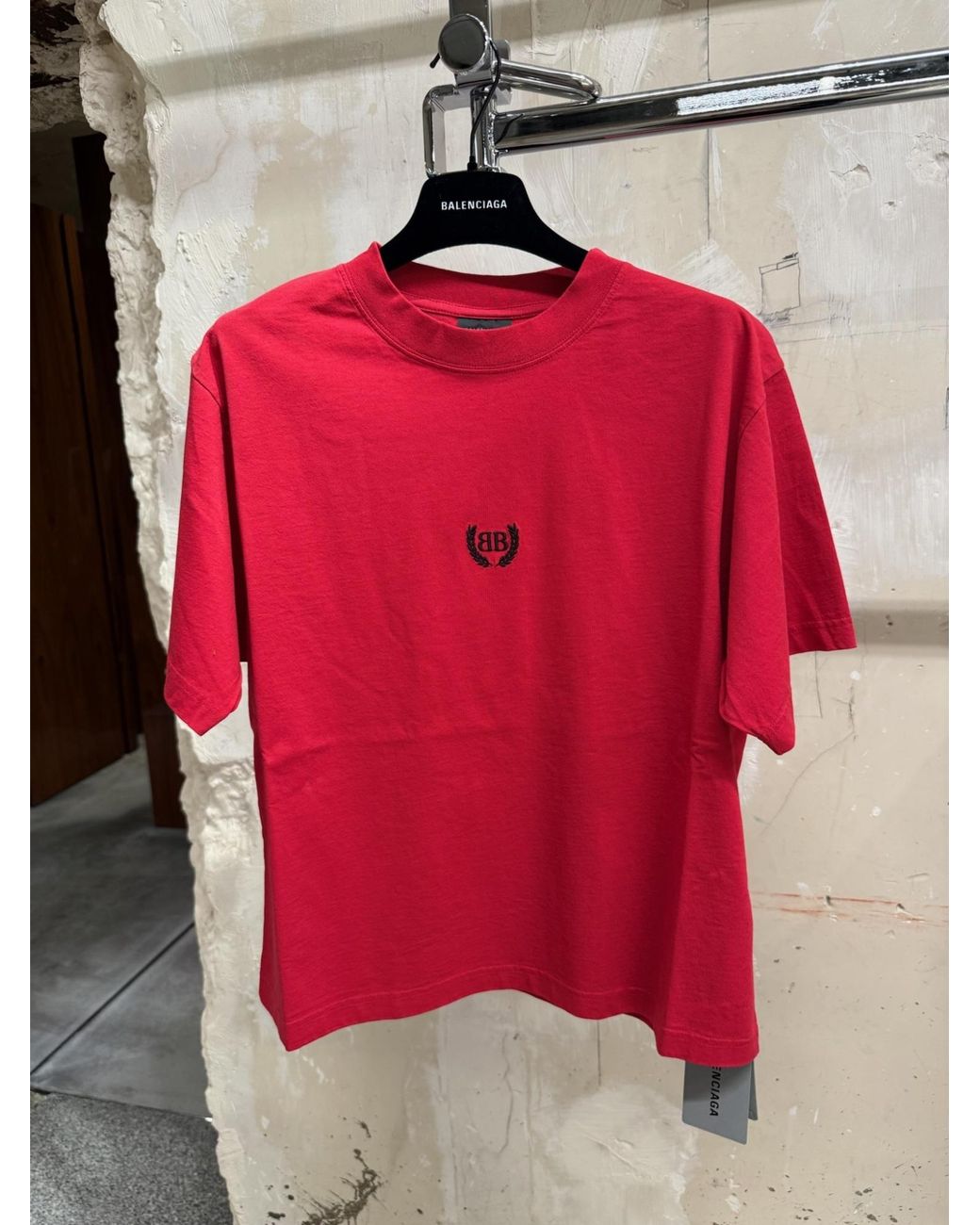 Balenciaga Red T-Shirt With Patch