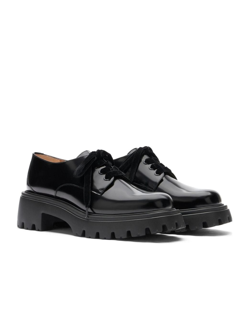 Stuart Weitzman Black Laced Flat Shoes