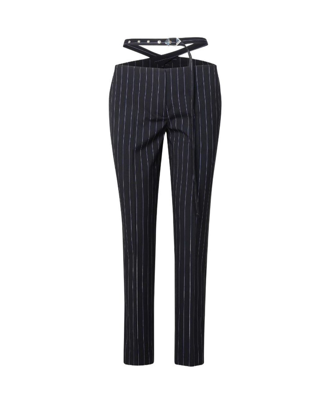 The Attico Blue The Cut-Out Waist Striped Pants